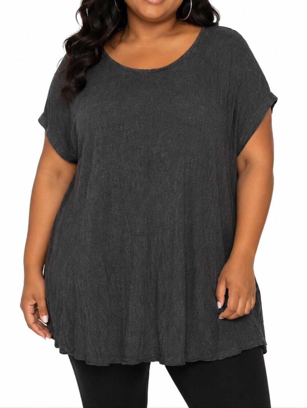 Farmhouse Frocks Cuffed Short Sleeve Tunic Blouse
